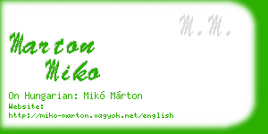 marton miko business card