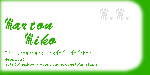 marton miko business card